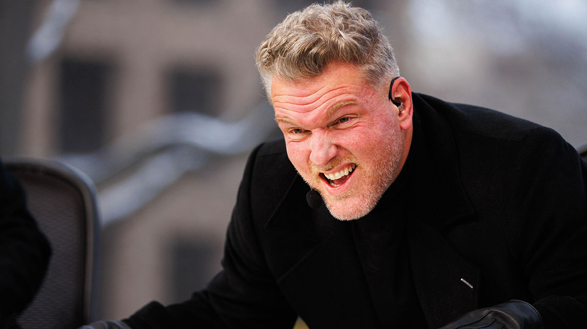 Pat McAfee hosts the ESPN College GameDay show before the first round of the College Football Playoff between Notre Dame and Indiana.