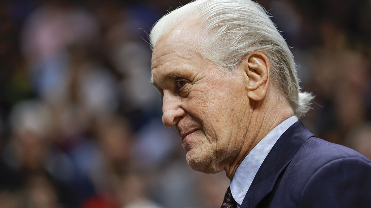 Miami Heat team president Pat Riley watches the game between the Miami Heat and the Indiana Pacers at FTKS Arena.