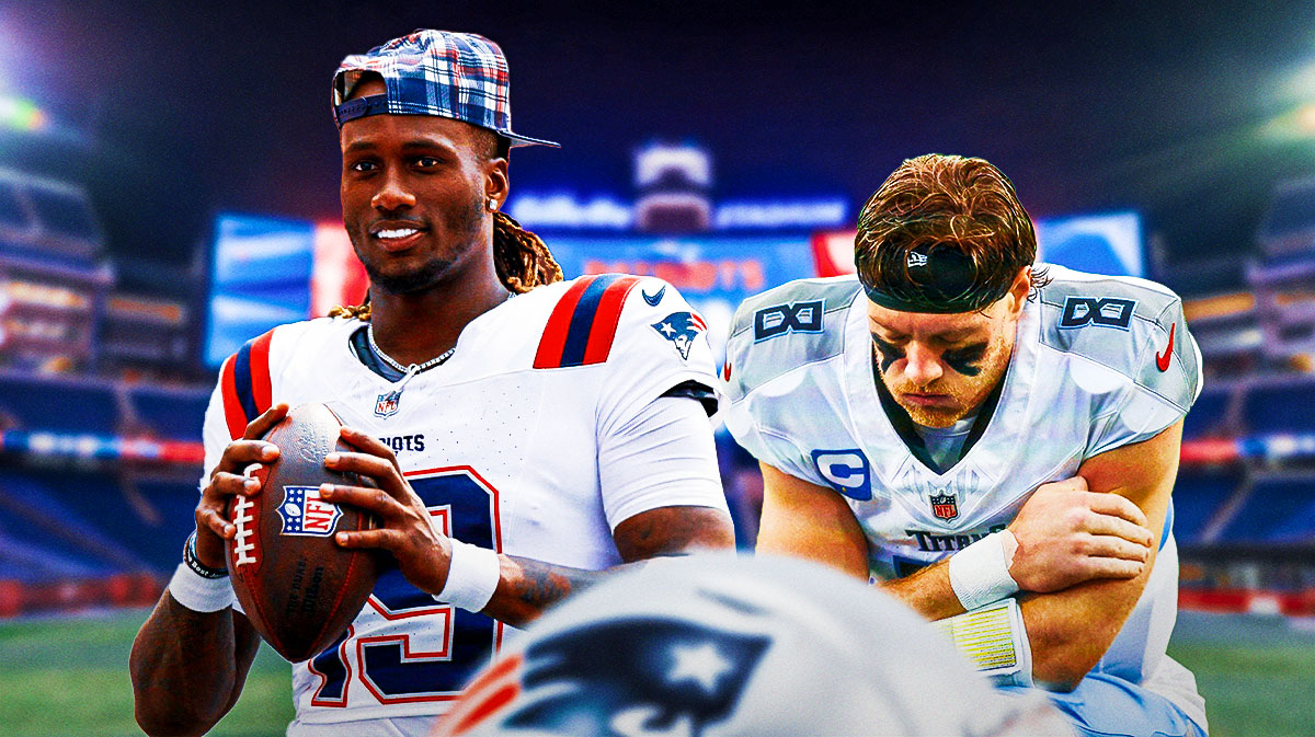 Joe Milton celebrating, Will Levis looking sad