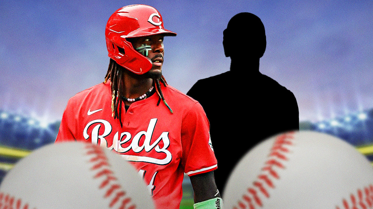 Elly De La Cruz next to silhouette of Mike Yastrzemski