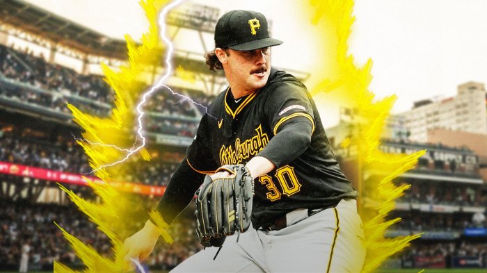 Paul Skenes (Pirates) pitchng with supersaiyan glow