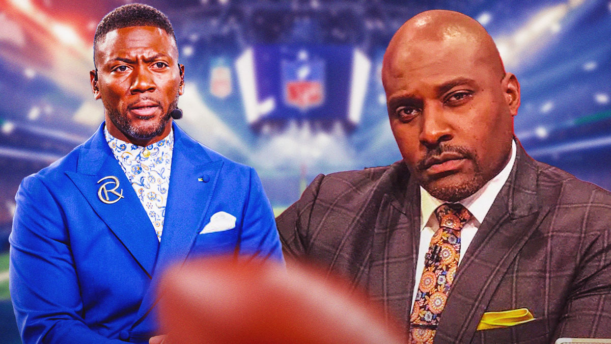 ESPN personalities Ryan Clark and Marcellus Wiley next to each other