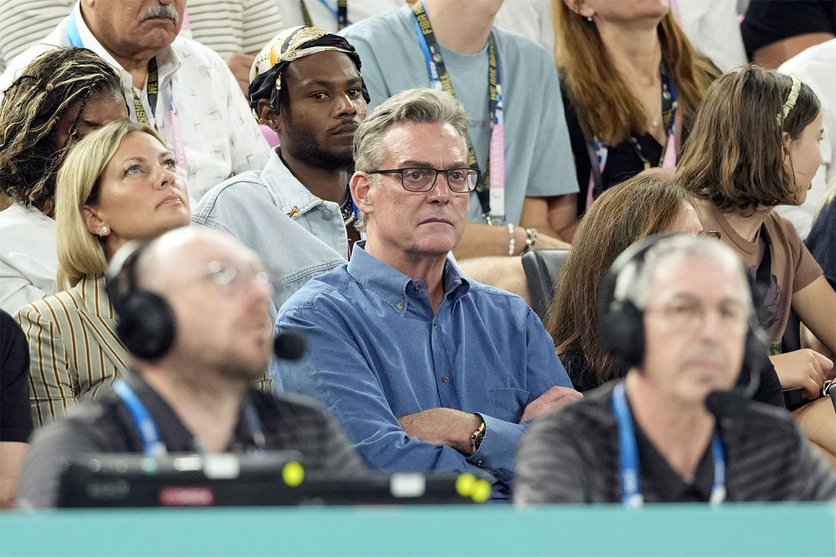 San Antonio Spurs CEO RC Buford watches the first half of the men's basketball quarterfinal game between the United States and Brazil during the Paris 2024 Summer Olympics at Accor Arena. 