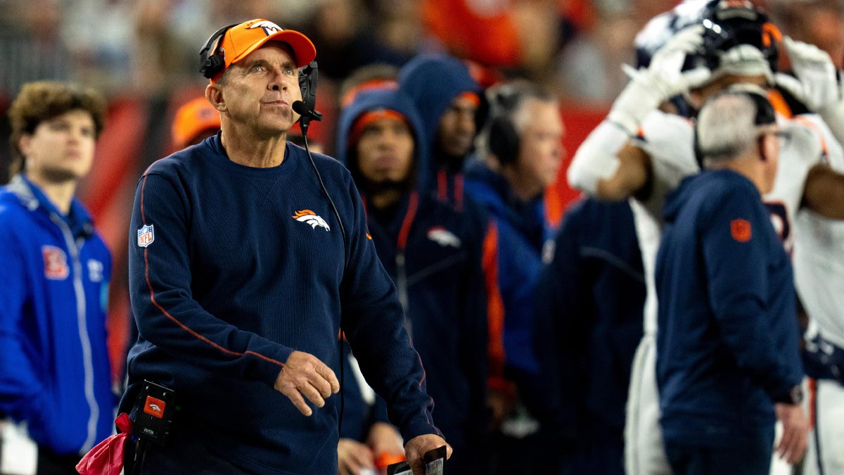 Denver Broncos head coach Sean Payton looks on in the third quarter of the NFL game against the Cincinnati Bengals at Paycor Stadium in Cincinnati on Saturday, Dec. 28, 2024.