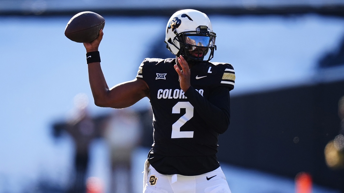 Colorado Buffaloes quarterback Shedeur Sanders (2) prepares to pass the ball in the third quarter against the Oklahoma State Cowboys at Folsom Field.