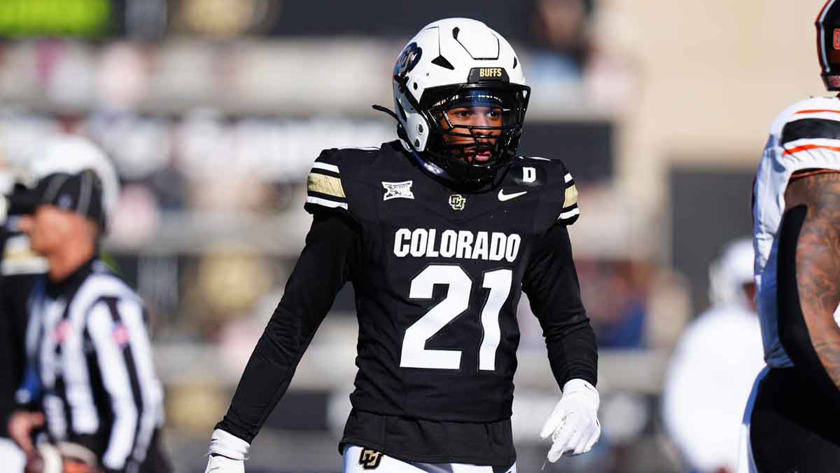 Colorado Buffaloes safety Shilo Sanders (21) reacts in the second quarter against the Oklahoma State Cowboys at Folsom Field.
