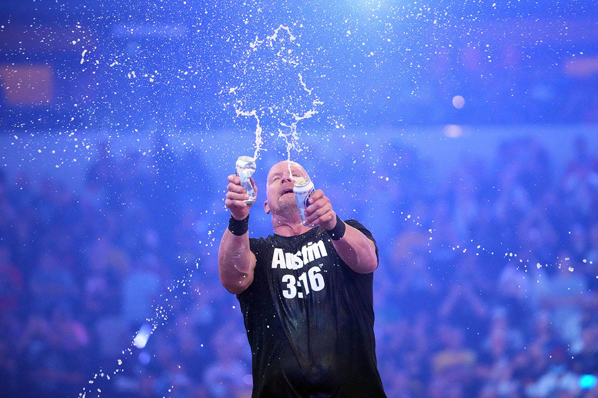 "Coldstone" Steve Austin After the beating Kevin Ovens in Vrestlemania 38.