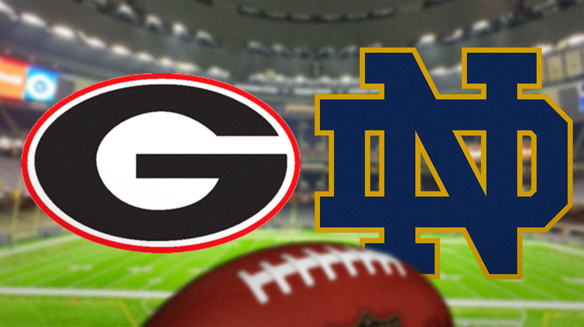 Georgia, Notre Dame football logos at Sugar Bowl