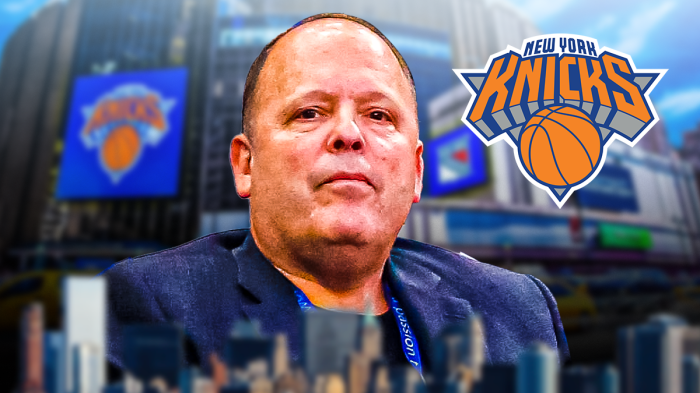 Knicks president Leon Rose, Madison Square Garden in back