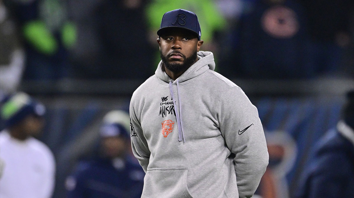 Chicago Bears interim head coach Thomas Brown looks on before the game against the Seattle Seahawks at Soldier Field.