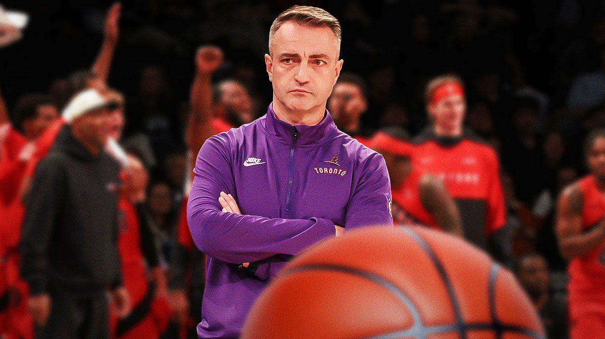 Raptors head coach looking worried.