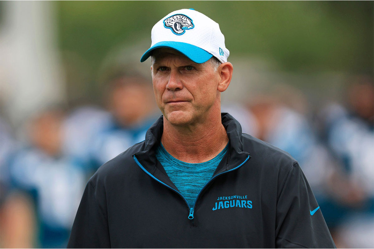 Jacksonville Jaguars Manager Trent Baalke walks off the field during the third day of an NFL football training camp practice Friday, July 26, 2024 at EverBank Stadium’s Miller Electric Center in Jacksonville, Fla.