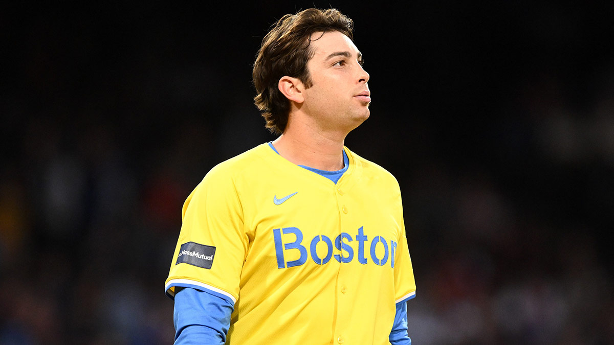 Boston Red Sox first baseman Triston Casas (36) leaves the field after striking out against the Tampa Bay Rays during the eighth inning at Fenway Park.