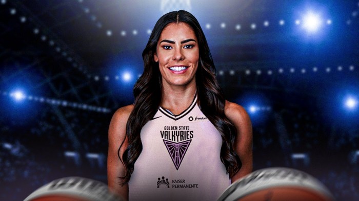 WNBA player Kelsey Plum in a Golden State Valkyries jersey, WNBA free agency