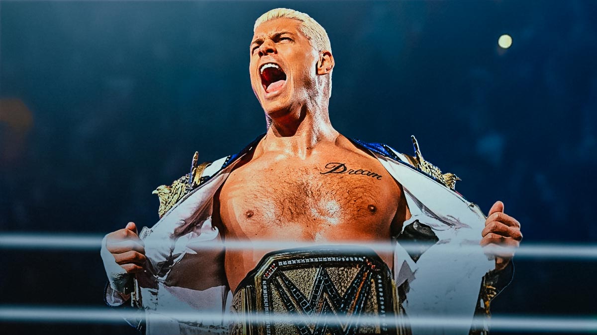 WWE Champion Cody Rhodes in wrestling ring.