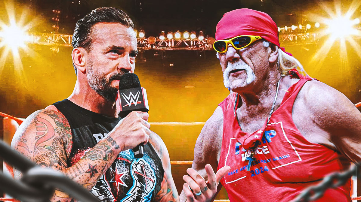 WWE star CM Punk with Hulk Hogan, who he mentioned during a promo on Monday Night RAW on Netflix.