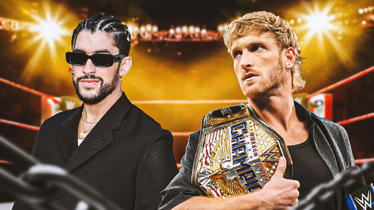 WWE stars Bad Bunny and Logan Paul.