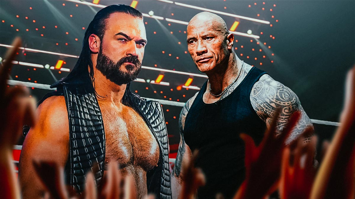 WWE stars Drew McIntyre and Dwayne The Rock Johnson, who both appeared on Monday Night RAW's premiere on Netflix.
