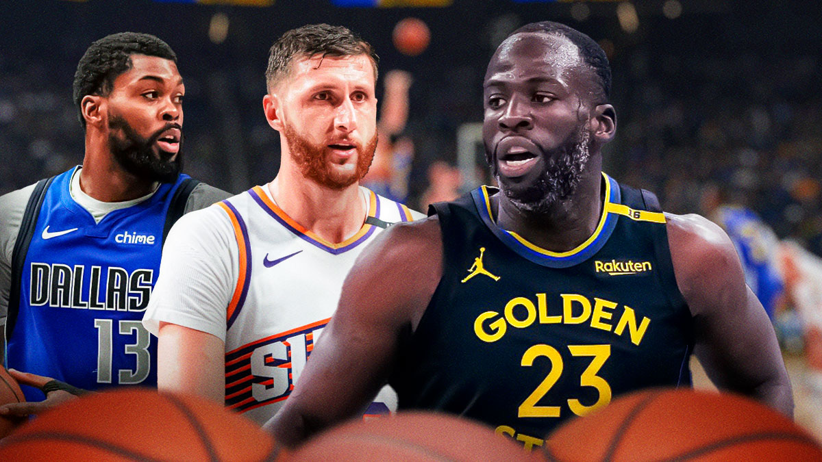 Draymond Green next to Jusuf Nurkic, Naji Marshall.