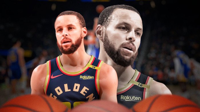 Stephen Curry in a Warriors jersey.