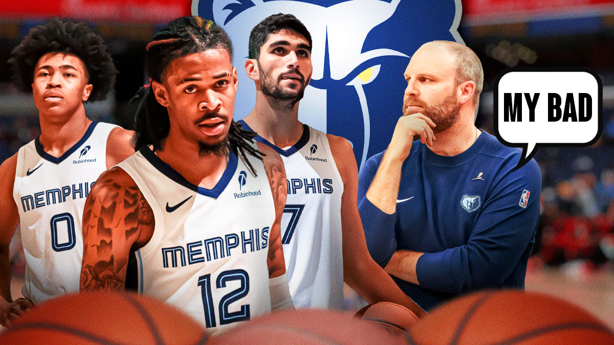 Jaylen Wells, Santi Aldama, Ja Morant, Taylor Jenkins, Grizzlies logo