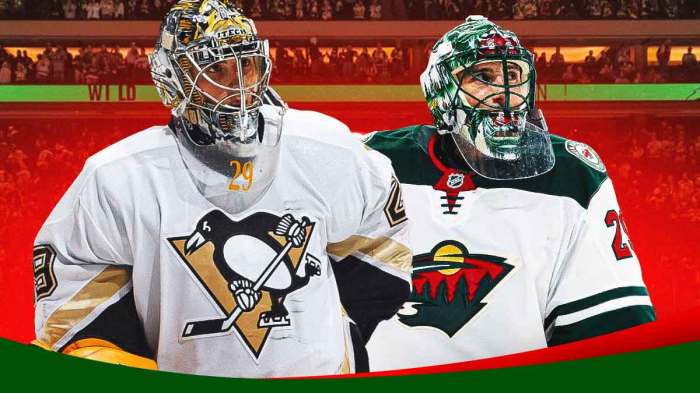 arc-Andre Fleury during his rookie season beside him today.