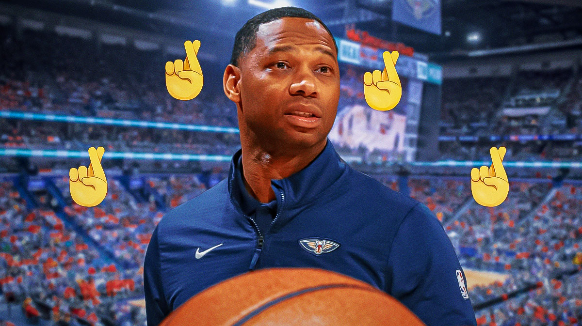 Pelicans HC Willie Green surrounded by crossed fingers emoji.