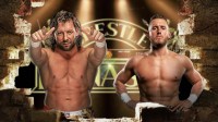 Kenny Omega and Gabe Kidd with the Wrestle Dynasty logo as the background
