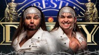 The Young Bucks with the Wrestle Dynasty logo as the background.
