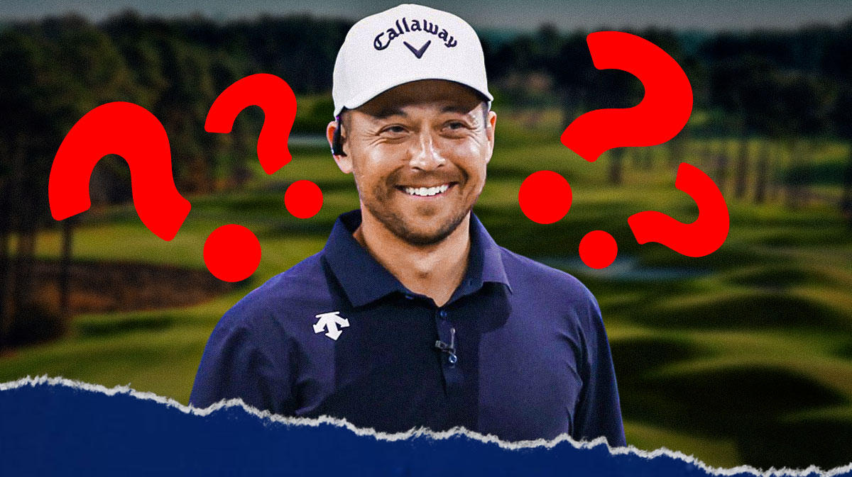 xander schauffele with question marks around him