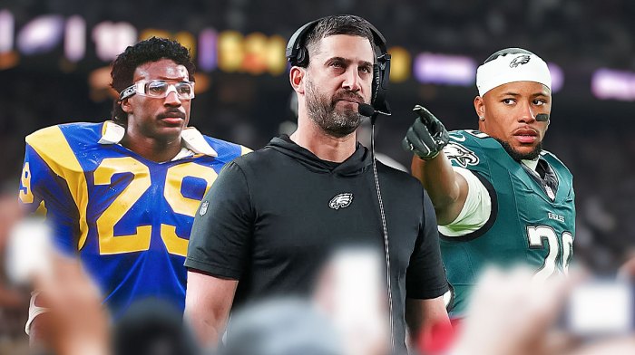 Eric Dickerson in a Rams uniform. Nick Sirianni. Saquon Barkley.