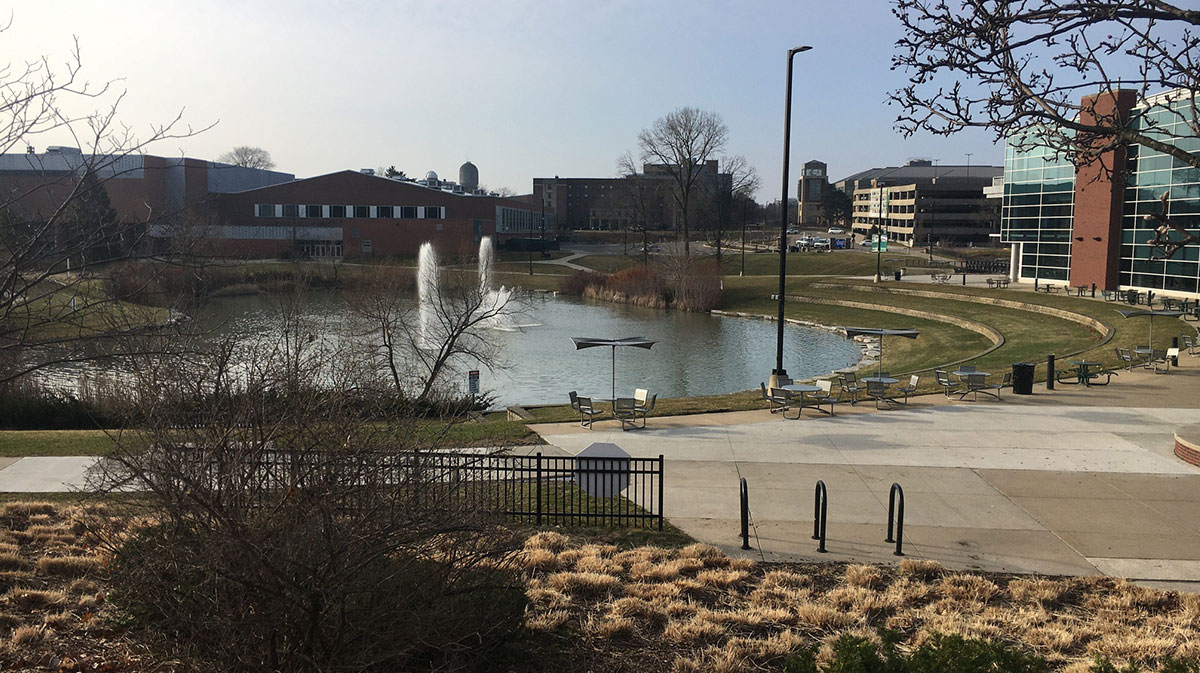 The area behind Eastern Michigan University's student center was deserted on a bright spring morning. 