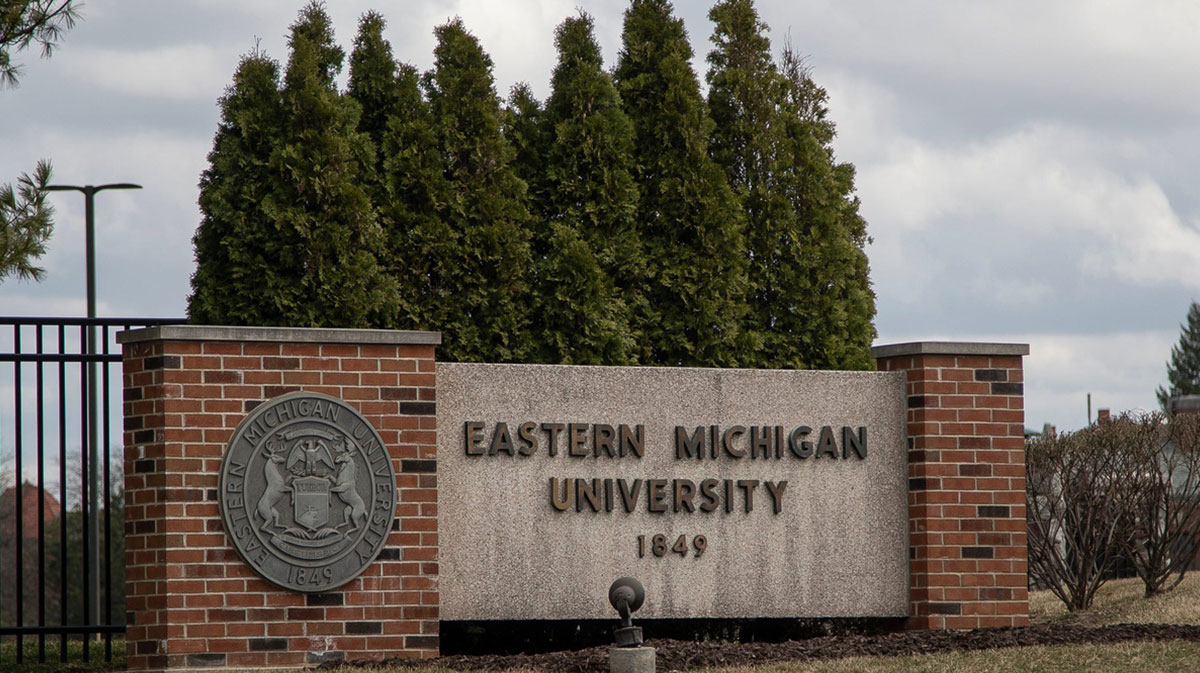 Eastern Michigan University campus in Ypsilanti, Wednesday, March 24, 2021.