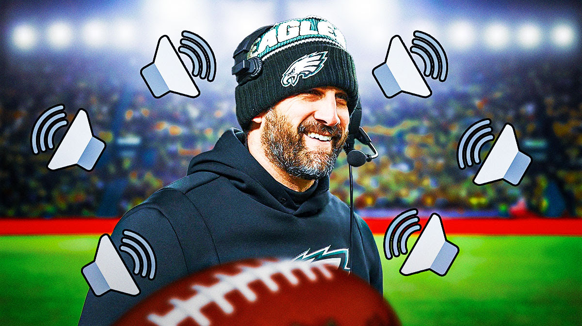 Eagles HC Nick Sirianni surrounded by sound waves