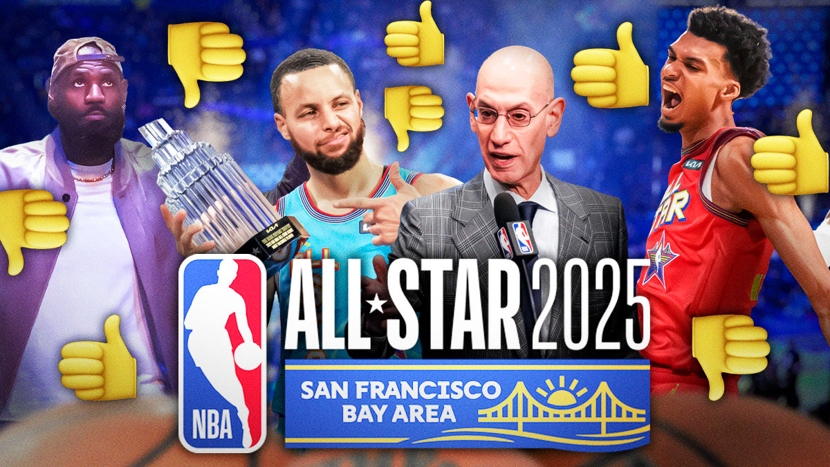 NBA All-Star with Stephen Curry, LeBron James, Victor Wembanyama and Adam Silver