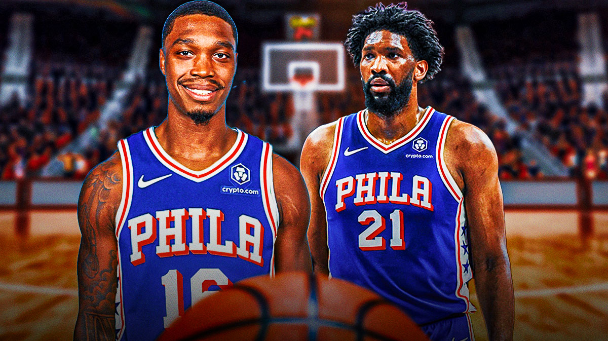 76ers' Lonnie Walker IV and Joel Embiid