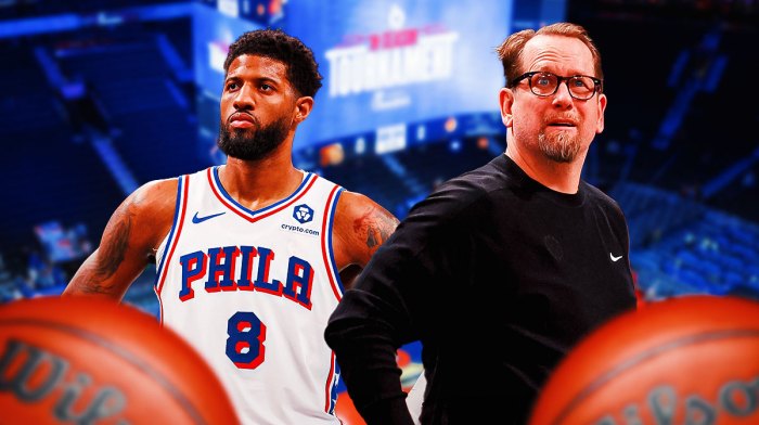 76ers' Paul George and Nick Nurse