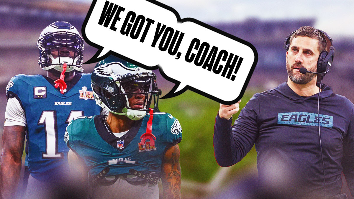 Eagles wideouts drench Nick Sirianni with Gatorade shower