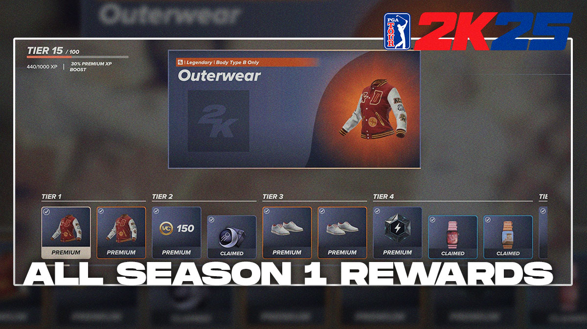 All PGA Tour 2K25 Clubhouse Season 1 Rewards