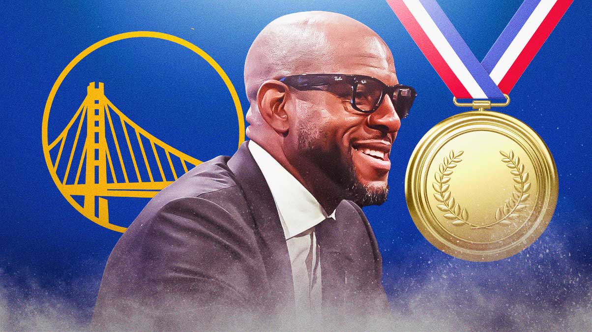 Andre Iguodala, Golden State Warriors logo, gold medal symbols