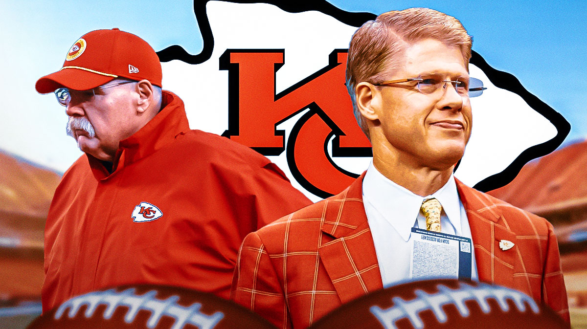 Clark Hunt, Andy Reid. Chiefs logo.