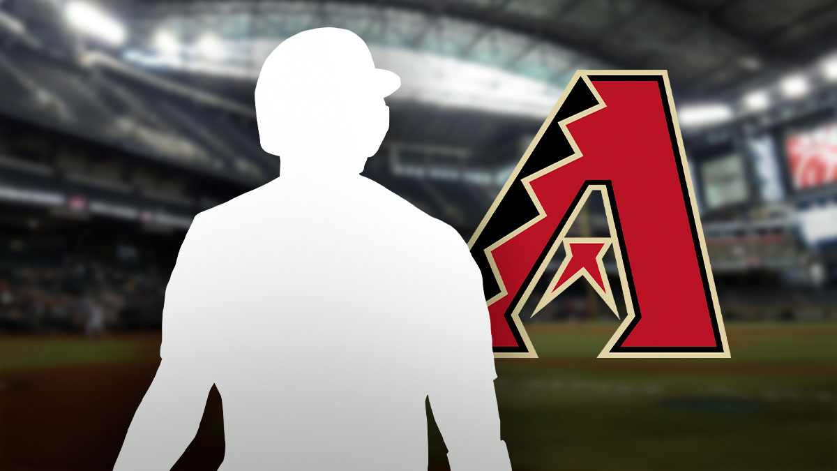 A silhouette in the center with the Arizona Diamondbacks logo in the background.