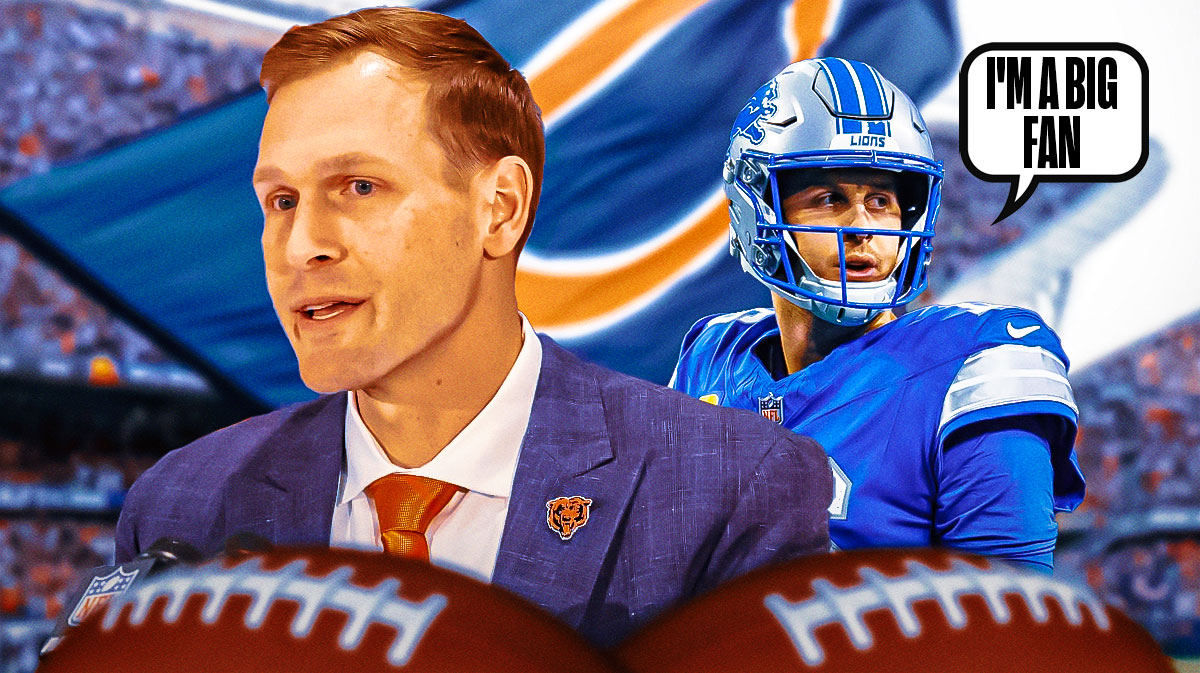 Chicago Bears head coach Ben Johnson and Detroit Lions quarterback Jared Goff