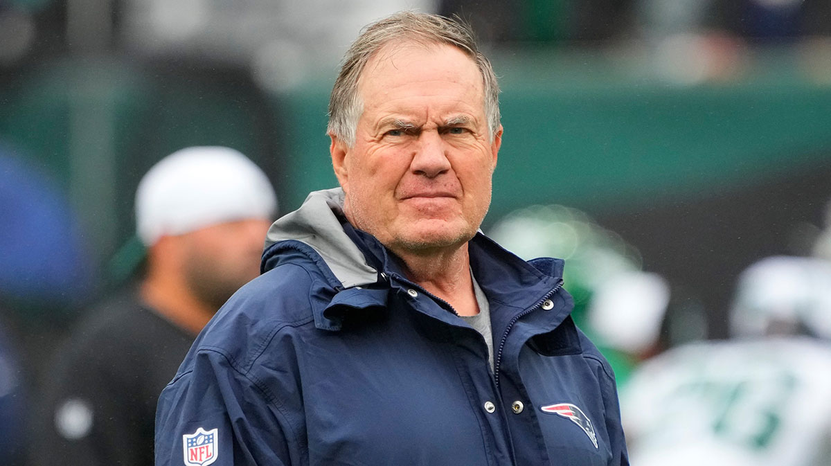 New England Patriots head coach Bill Belichick on the sidelines in 2023.