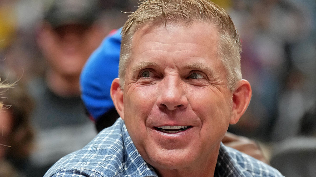 Denver Broncos head coach Sean Payton attends game five of the 2023 NBA Finals between the Miami Heat and Denver Nuggets at Ball Arena.