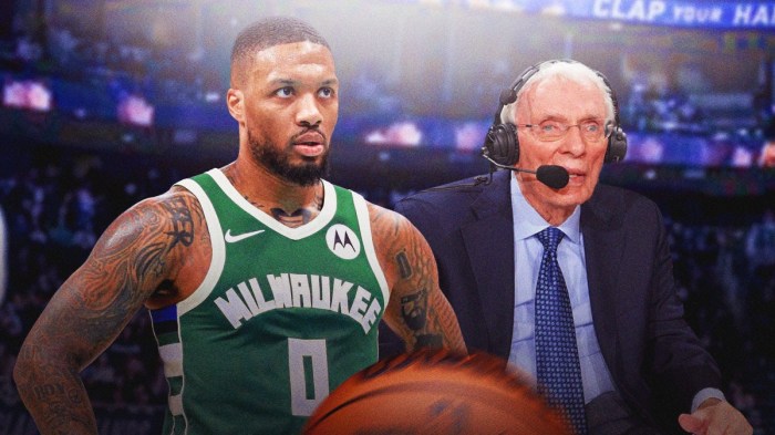 Bucks Damian Lillard and ESPN analyst Hubie Brown