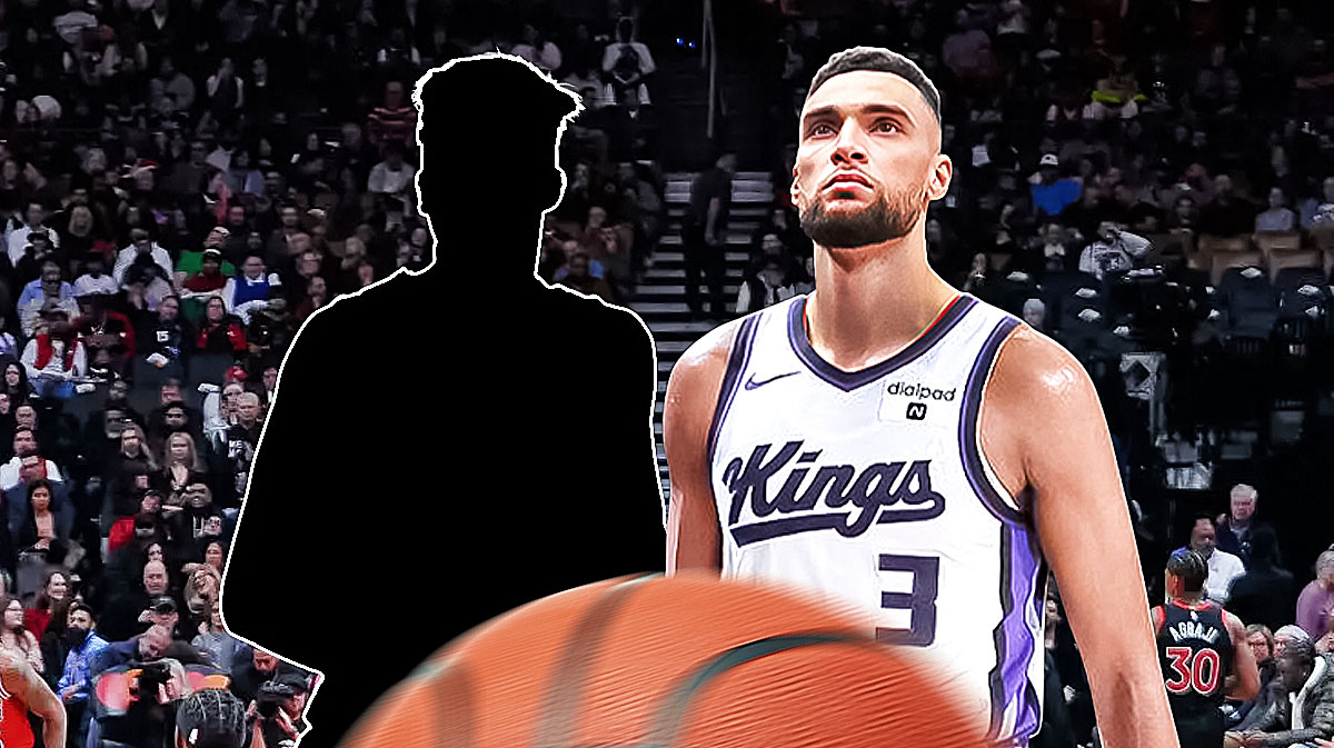 Bulls, Zach LaVine, Tre Jones, Tre Jones Bulls, Bulls rumors, Zach LaVine in Kings uni and mystery player with Bulls arena in the background