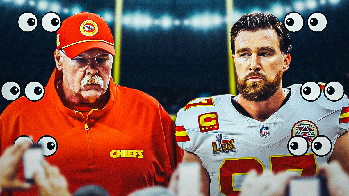 Andy Reid, Travis Kelce. Eyeball emojis all around.