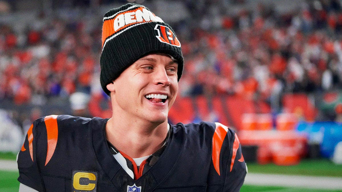 Bengals quarterback Joe Burrow celebrates a Week 17 overtime win over the Denver Broncos that kept Cincinnati's slim playoff hopes alive. Burrow threw for 412 yards and three touchdowns in the game and also added a rushing score.