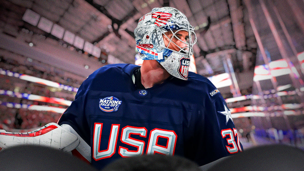 Photo: Connor Hellebuyck in Team USA jersey